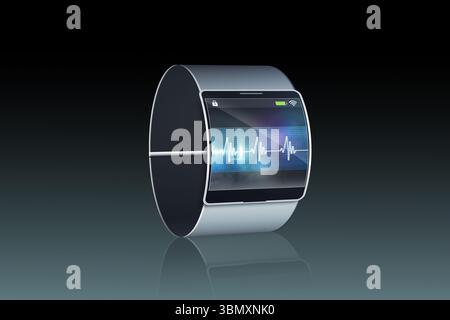 Futuristische Armbanduhr mit Anzeige Stockfoto