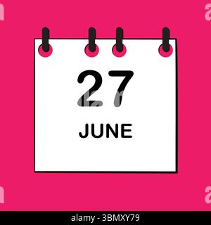 Juni. Symbol für Tageskalender für Design. Einfaches Design für Geschäftsbroschüren, Flyer, Printmedien, Werbung. Leicht bearbeitbar Stock Vektor