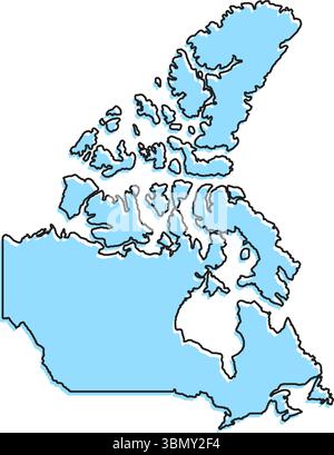 Eine einfache stilisierte Karte des Landes Kanada. Moderne Landkarte für Infografiken. Stock Vektor