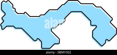 Eine einfache stilisierte Karte des Landes Panama. Moderne Landkarte für Infografiken. Stock Vektor