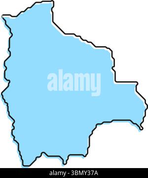 Eine einfache stilisierte Karte des Landes Bolivien. Moderne Landkarte für Infografiken. Stock Vektor