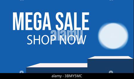 Mega Sale Shop Jetzt Viel Sparen Stock Vektor