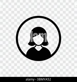 „Weibliches Benutzersymbol im Kreis: Frau Avatar Silhouette, Profilsymbol“ Stock Vektor