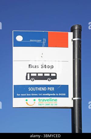 Bushaltestelle am Southend auf Meer an der Küste von essex Stockfoto