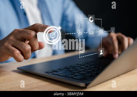Zielsetzung mit Business-Workflow und Datenintegration Stockfoto