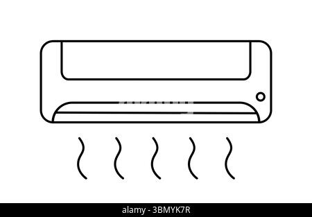 Symbol für Klimaanlagenleitung. Temperaturregelung. Kühlung und Heizung. Haushaltsgerät. Wärme- und Kaltlüftung. Steuerung der Umgebungsbedingungen. Stock Vektor