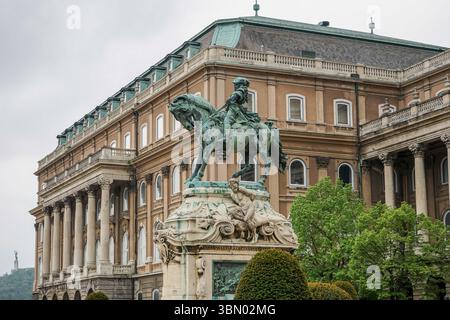 Prinz Eugen von Savoyen Statue in der Nähe des Budaer Schlosses in Budapest, Ungarn Stockfoto