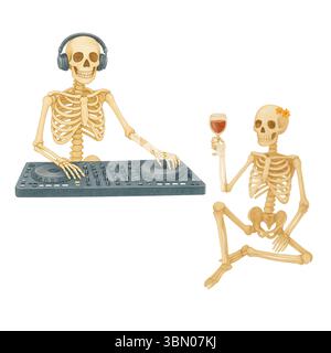 Halloween Aquarell Clipart – Niedliche Handgemalte Spooky Elements Stockfoto