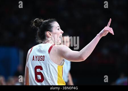 Piräus, Piräus, Griechenland. Juni 2025. 6 AINA AYUSO aus Spanien spielt während des Endspiels der Frauen zwischen Spanien und Belgien im Peace & Friendship Stadium am 29. Juni 2025 in Piräus, Griechenland. (Kreditbild: © Stefanos Kyriazis/ZUMA Press Wire) NUR REDAKTIONELLE VERWENDUNG! Nicht für kommerzielle ZWECKE! Quelle: ZUMA Press, Inc./Alamy Live News Stockfoto