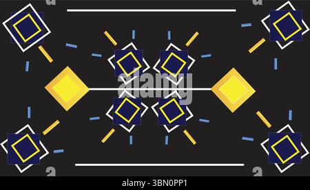 Abstrakter Hintergrund mit Sternen Buntes abstraktes Rautenmuster • Fett geometrisches Hintergrunddesign Stock Vektor