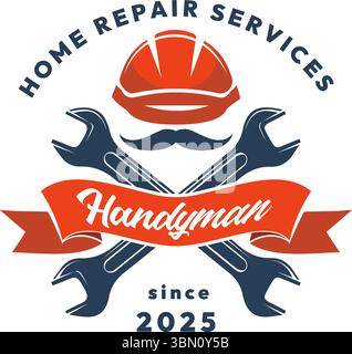 Zeichentrick-Handwerker-Emblem Stock Vektor