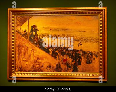 Le Corse a Longchamps (1883) Giuseppe de Nittis Öl auf Leinwand im Palazzo della Marra Museum in Barletta Stockfoto