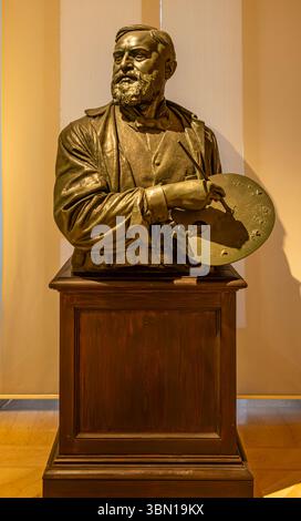 Busto di Giuseppe de Nittis von Giulio Cozzoli in der Pinacoteca de Nittis in Barletta Stockfoto