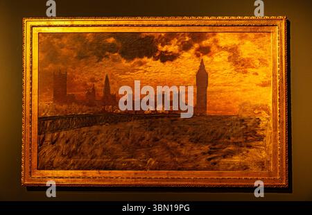 Studie der Westminster-Brücke (1878) , Öl auf Leinwand von Giuseppe de Nittis in der Pinacoteca de Nittis in Barletta Stockfoto