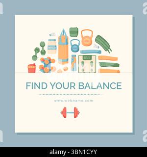 Flaches Design Für Das Workout Im Fitnessstudio Stock Vektor