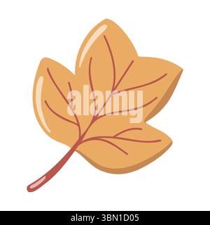 Herbstillustration eines gelben Tulpenbaums. Accessoire für die Herbstsaison. Herbstherbarium. Illustration des Zeichentrickvektors Stock Vektor