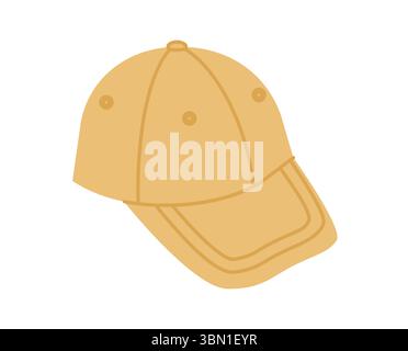 Passgenaue Baseballmütze Mit Cap. Sommer Kopf Mode Accessoire Kleidung technische Illustration. Vektor-Kopfbedeckung für Männer, Frauen, Unisex-Stil, flache Vorlage CAD-Modell Skizze Umriss isoliert Stock Vektor
