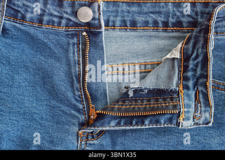 Es ist Jeans Reißverschluss für Muster. Stockfoto