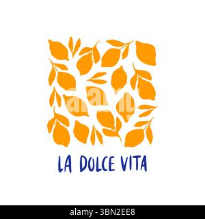 Handgezeichnetes italienisches Dolce vita-Poster Stock Vektor