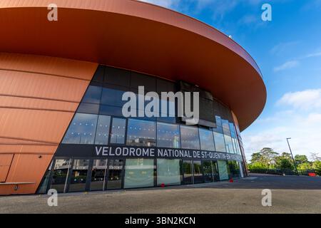 Eintritt zum nationalen Velodrome Saint-Quentin-en-Yvelines in Montigny-le-Bretonneux, Frankreich, im französischen Departement Yvelines Stockfoto