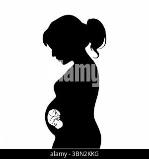 Schwangerschaft mit Baby-IVF (in vitro Fertilisation)-Fertilitätssilhouette Stockfoto