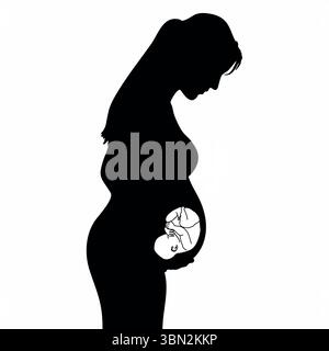 Schwangerschaft mit Baby-IVF (in vitro Fertilisation)-Fertilitätssilhouette Stockfoto