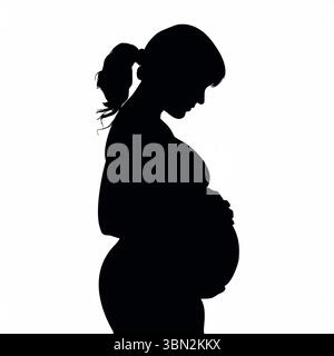 Schwangerschaft mit Baby-IVF (in vitro Fertilisation)-Fertilitätssilhouette Stockfoto