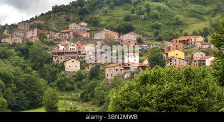 Sotres Village, Biosphärenreservat, Nationalpark Picos de Europa, Asturien, Spanien, Europa Stockfoto