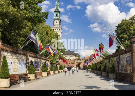 Polen, Tschenstochau - 19. Juli 2023: Kloster und Kirche Jasna Gora. Polnische katholische Wallfahrtsstätte mit der Wunderfigur der Schwarzen Madonna, EU Stockfoto