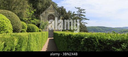 Marquyssac-Gärten in der Nähe von Beynac am Fluss Dordogne in der Region Perdigord in Frankreich Stockfoto