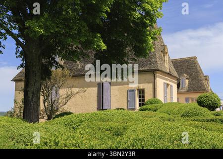 Marquyssac-Gärten in der Nähe von Beynac am Fluss Dordogne in der Region Perdigord in Frankreich Stockfoto