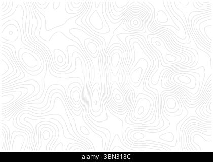 Topografische Karte mit Konturlinien, die Höhenänderungen darstellen Stock Vektor