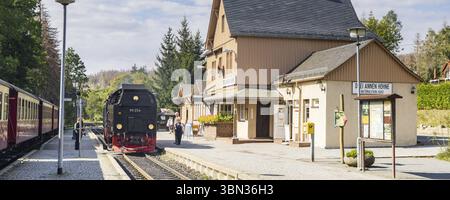 Drei Annen Hohne - 13. September 2022: Die Brockenbahn zwischen Werningerode und Brocken in Oberharz am Brocken in Sachsen-Anhalt Ha Stockfoto