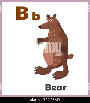 Tragen Sie den Buchstaben B englisch Alphabet Karte Kinder Stock Vektor