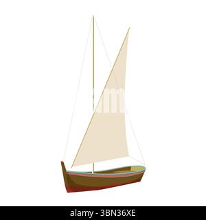Segelboot Retro Schiff, Fischerei, Reiseschiff Stock Vektor