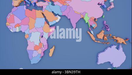 Abstrakte Karte von Afrika und Asien Stockfoto