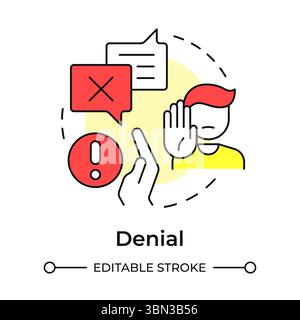 Symbol für mehrfarbiges Konzept für Leugnung Stock Vektor