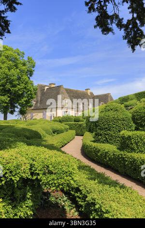 Marquyssac-Gärten in der Nähe von Beynac am Fluss Dordogne in der Region Perdigord in Frankreich Stockfoto