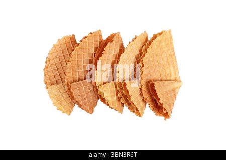 Es ist eine knusprige Waffel, isoliert auf weiß. Stockfoto