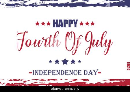 Happy 4th of July Undependence Day Moderne Texttypografie USA abstrakte Flaggenvorlage Stock Vektor