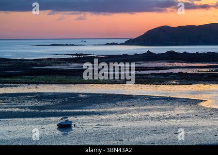 Frankreich. Bretagne. Cotes d'Armor. Die Uferpromenade von Keriec (Gemeinde Trelevern) Stockfoto