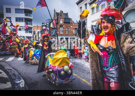 Belgien, Ostflandern, Denderstreek, Aalst, Aalst, der satirische Karneval wurde als immaterielles Kulturerbe der Menschheit von der UNESCO eingestuft Stockfoto