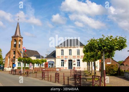 Hauts de France, Pas-de-Calais, Rang-du-Flyer. Rathaus Stockfoto