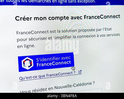 France CONNECT-Website Stockfoto