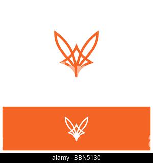 Outline STYLE Fox Kopf Tier Modern Logo Icon Design Vorlage flach. Vektorabbildung Stock Vektor