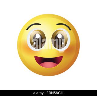 Glückliche Emoji-Vektor-Illustration isoliert. Smiley Face Emoticon. Stock Vektor