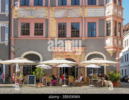 Café in der Ratsapotheke - Gebäude der städtischen Apotheke, Görlitz, Görlitz, Deutschland Stockfoto