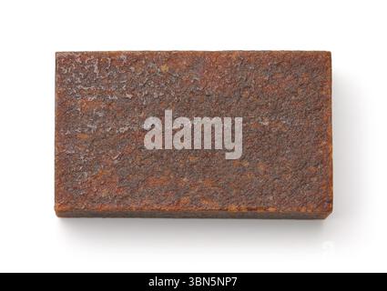 Blick von oben auf natürliche Apfelpastila isoliert auf weiß Stockfoto