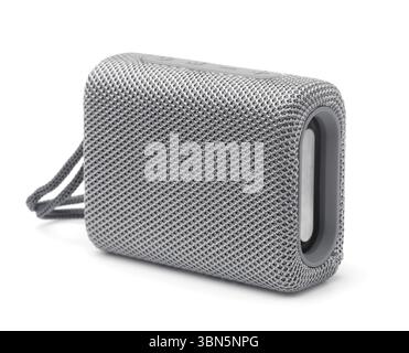 Tragbarer kabelloser bluetooth-Lautsprecher, isoliert auf weiß Stockfoto