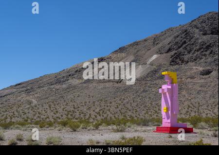 feerie Wüstenlandschaft von Rhyolite, Nevada Stockfoto